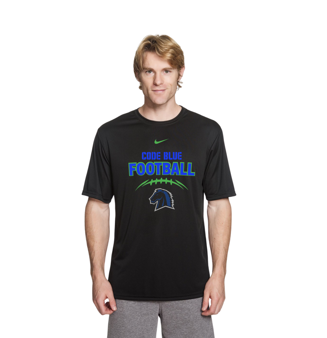 Mustang Football Design 1 Cooling Performance Shirts CJ Print Shop