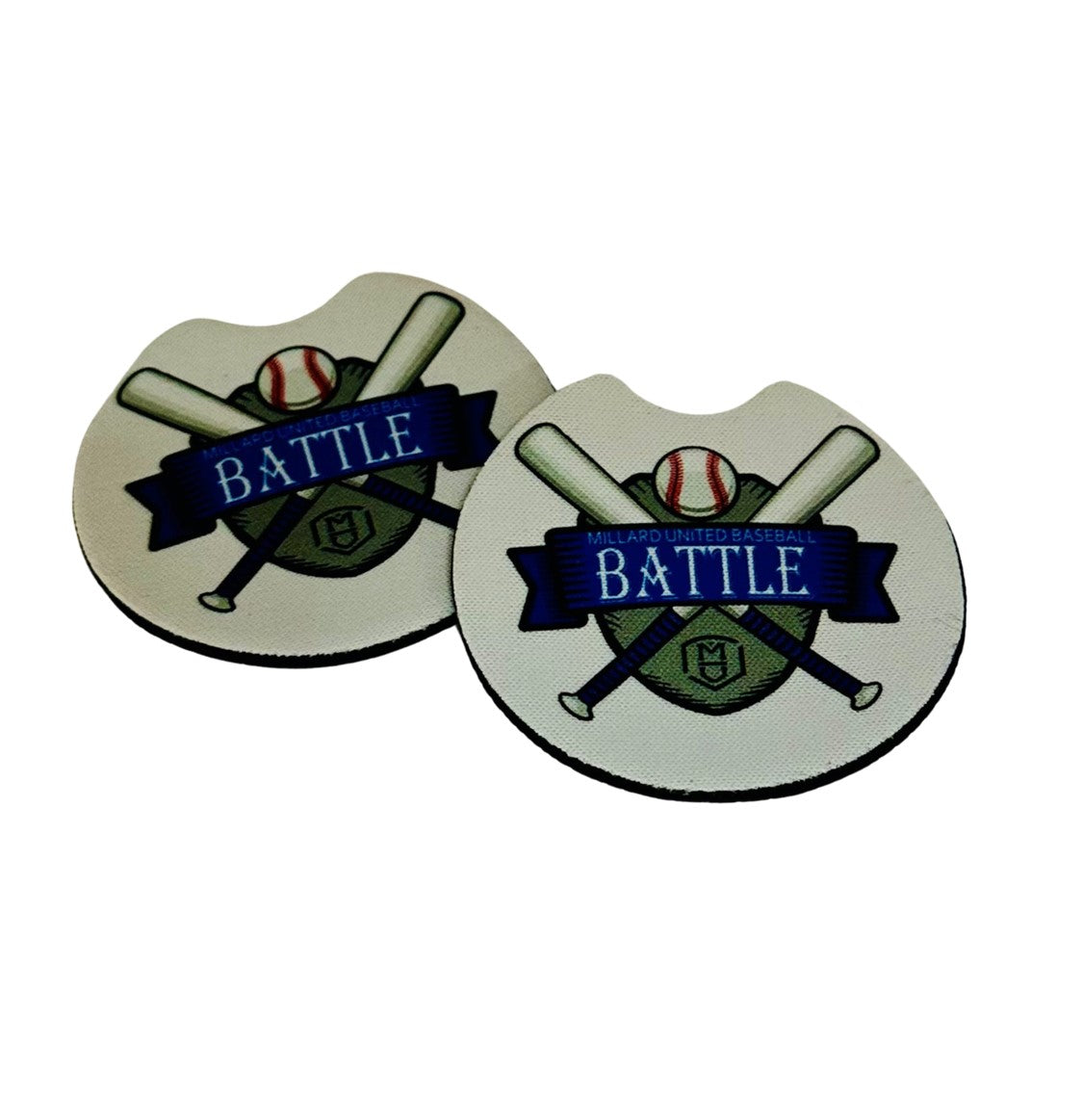 Battle Blue Neoprene Car Coasters - Set of 2