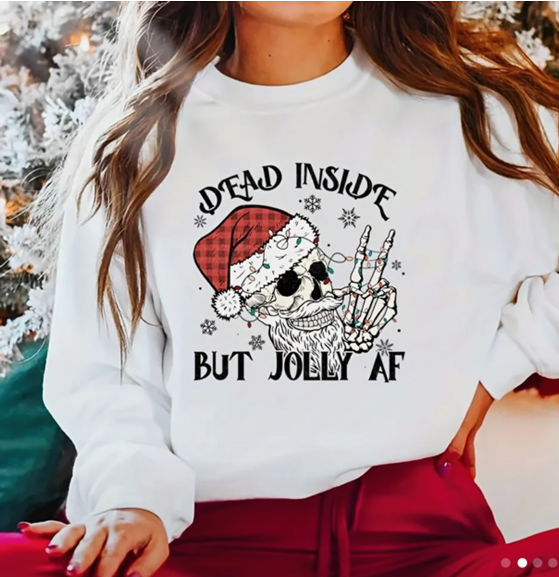 "Dead Inside But Jolly" Unisex Crew Neck Sweatshirt - Vinyl Graphic