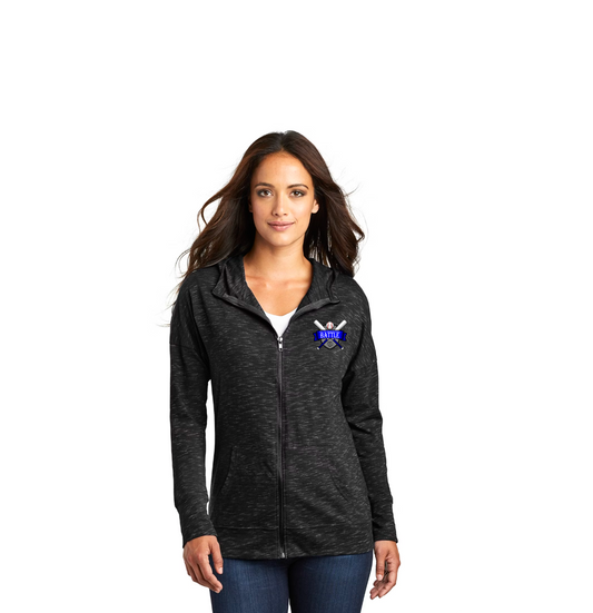 Ladies Long Sleeve Full Zip Hoodie with Logo