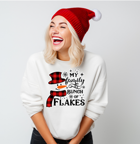 "My Family Is a Bunch of Flakes" Crew Neck Sweatshirt- Vinyl Graphic