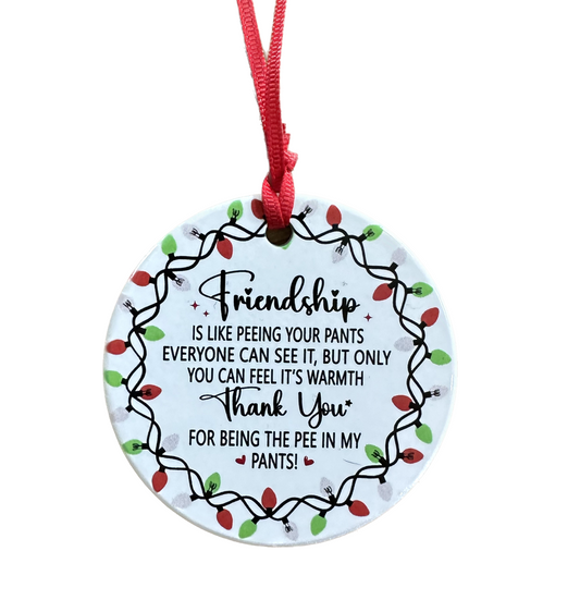 Flat Ceramic Friendship Ornament - Printing on one side only