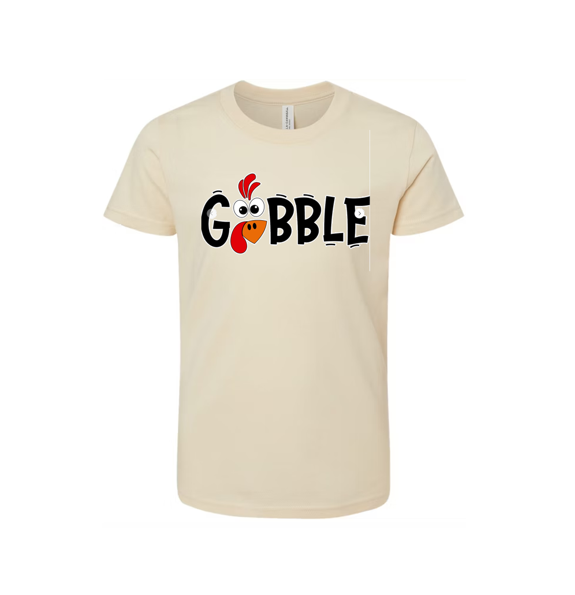 "Gobble"  Unisex Cream Cotton T-Shirt - Vinyl Graphic - Great for Thanksgiving!