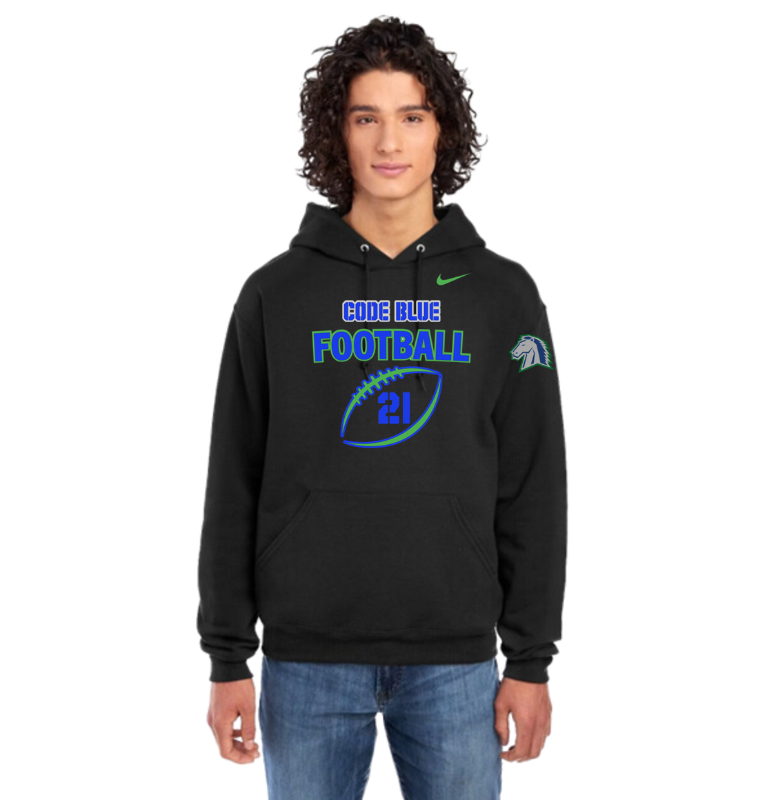 Mustang Football Design 3 - Unisex Fleece Hoodie