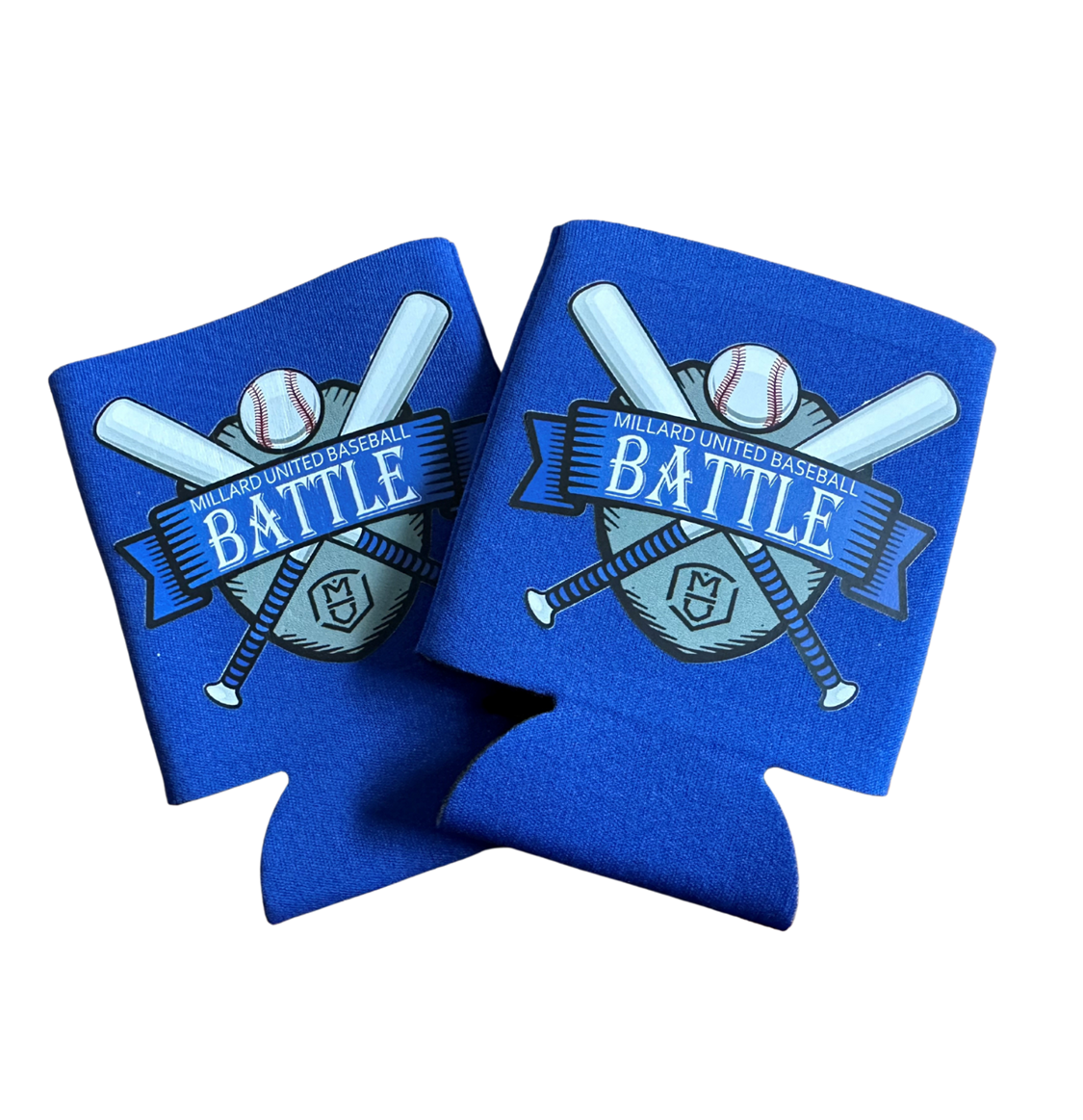 Logoed Koozie - Blue with Logo on both sides