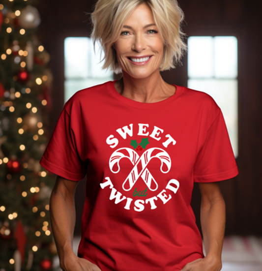 "Sweet But Twisted" Unisex Red Cotton T-Shirt - Vinyl Graphic